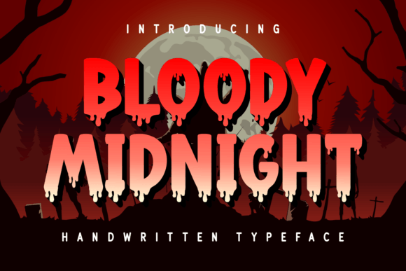 Bloody Midnight: A Spooky Script Font for Crafty Halloween Designs