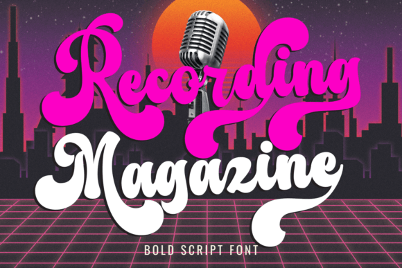 Recording Magazine: A Retro Script Font That Brings 70s Vibe to Branding